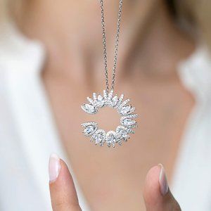 Silver Sun Necklace, Birthday Necklace From Daughter, 14K White Gold Plated